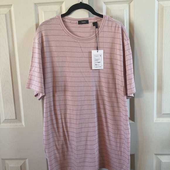Theory Other - Theory Mens Clean Tee Viola/Light Plum Striped Short Sleeve Tee